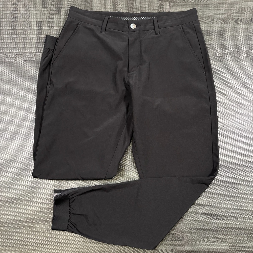 Primo Golf Pants Men 32 Regular Black Performance Jogger Stretch Ankle Zip 32x30